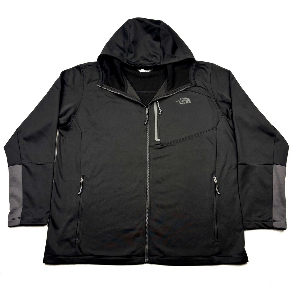 The North Face Jacket Mens XXL Black Full Zip Technical Fleece Softshell Hoodie